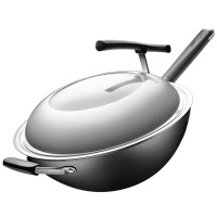 爱仕达34CM精铁新三代旋风锈不了炒锅CF34M2Q 健康无涂层炒菜铁锅