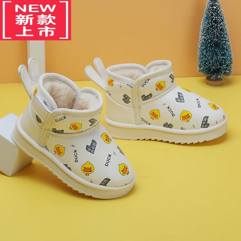 可莉允儿童雪地靴冬季新款百搭保暖男女童棉靴子冬鞋防水小鸭短靴图片