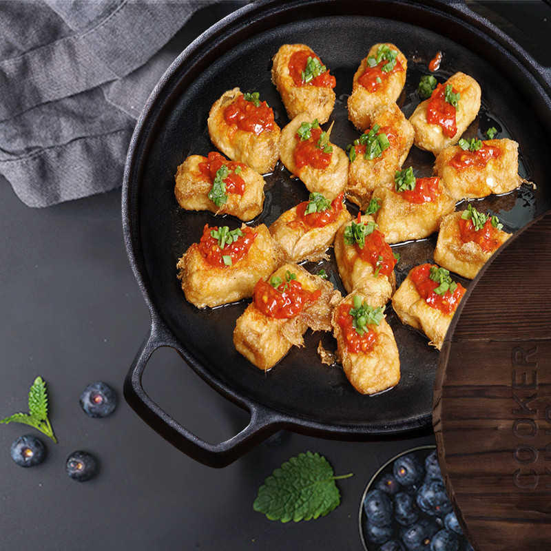 炊大皇(COOKER KING) 煎锅J26ATQ11 后铸铁圆形煎锅 无涂层铸铁平底锅 煎烤更香更入味高清大图