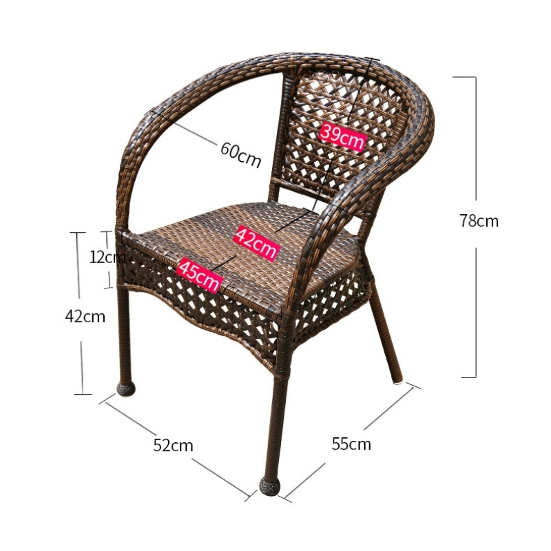 锦北 藤椅阳台桌椅庭院藤编椅子花园茶几藤椅组合 4半包椅90编藤方桌高清大图