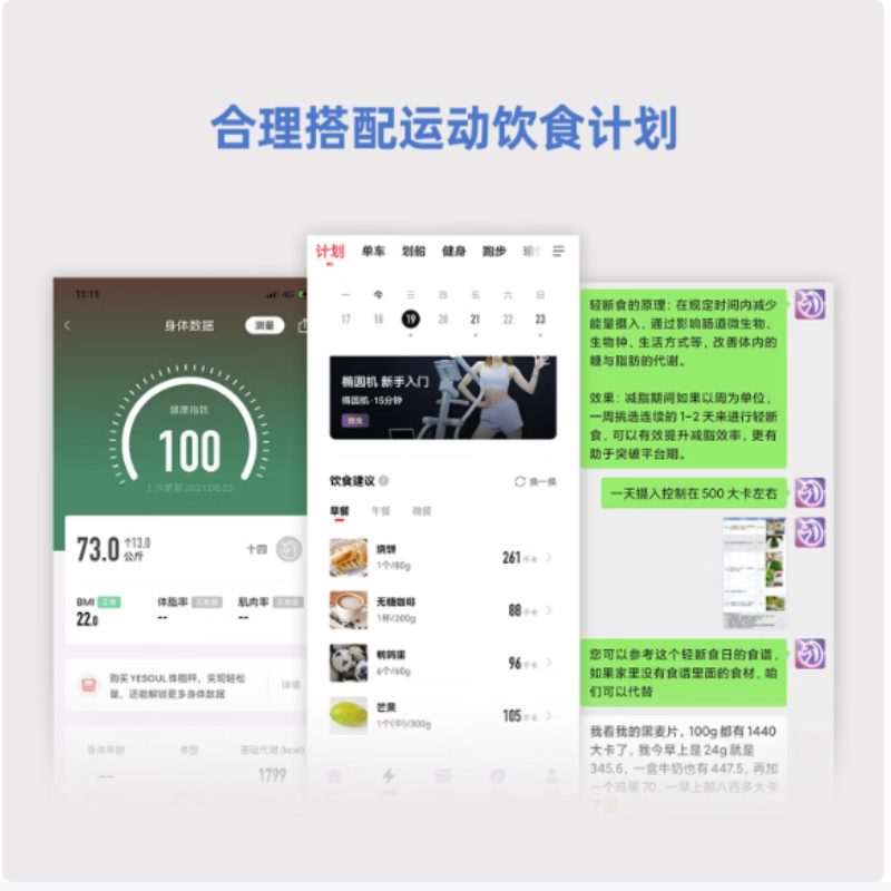 野小兽(YESOUL)动感单车健身器材配件小礼物 yesoul体脂秤BS12高清大图