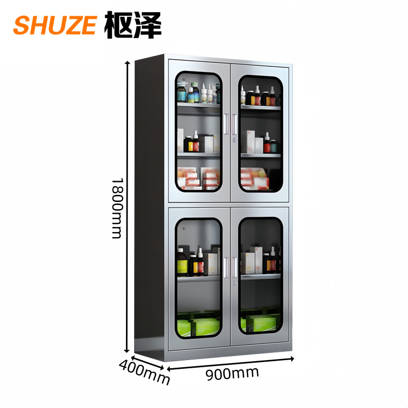 枢泽 不锈钢文件柜 上下玻 台高清大图