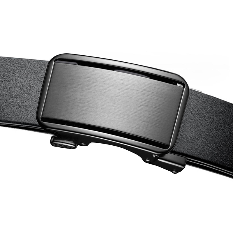 苏宁宜品头层牛皮腰带男自动扣休闲商务真皮皮带无夹层男中青年简约裤带男FG-31高清大图