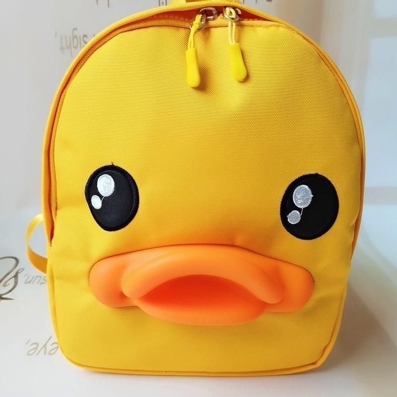 立体大黄鸭子帆布双肩包小黄鸭书包男女学生幼儿园儿童背包3d黄色鸭子