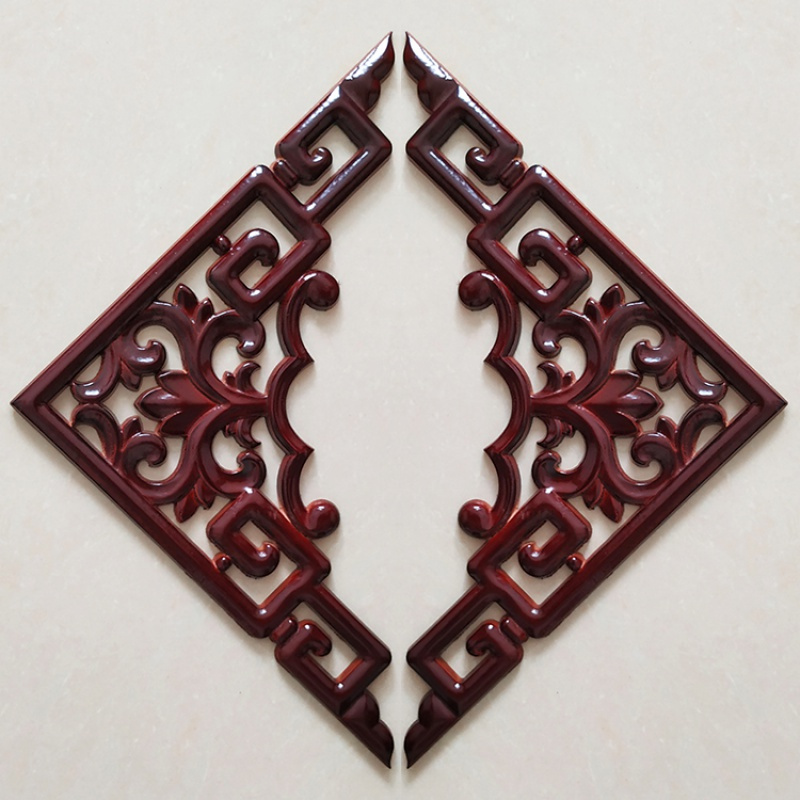 木花欧式角花闪电客中式仿古装修实木线条吊顶角镂空贴花格梁托