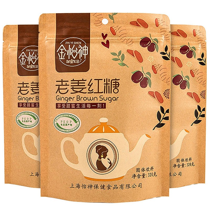 金怡神老姜红糖姜茶老姜红枣姜茶古法熬制红糖姜茶袋装320g*3