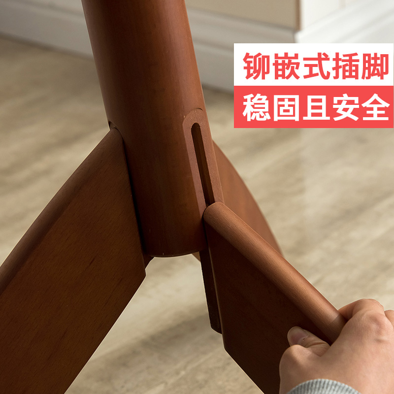 越茂实木衣帽架落地衣架卧室衣服架简易单杆式客厅门厅创意挂衣架高清大图