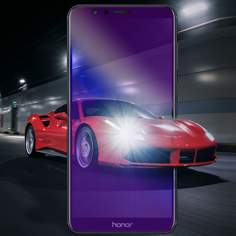 [送手机壳]轻万适用华为荣耀畅玩7x钢化膜huawei全面屏抗蓝光贴膜honor高清大图