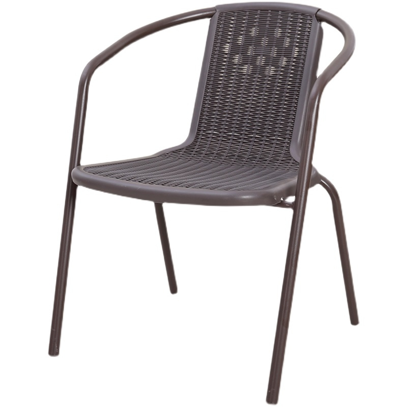 塑料椅子单人家用靠背椅户外阳台小桌椅休闲藤椅办公椅奶茶店餐椅