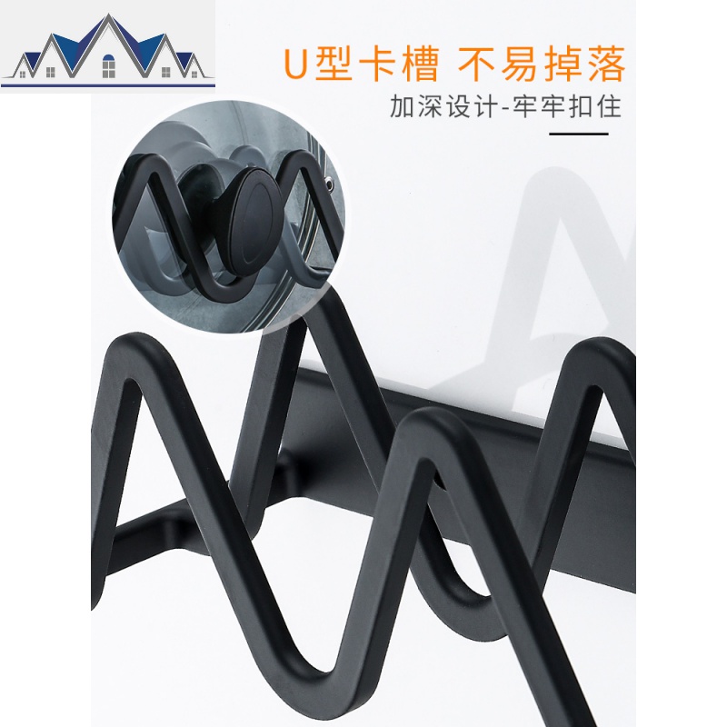 厨房锅盖架壁挂免打孔双层菜板架砧板收纳架粘板案板占板置物架挂 三维工匠高清大图
