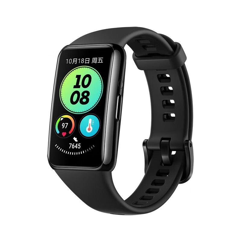 华为手环6运动智能手环全天候心率血氧监测2周续航50米防水睡眠监测健康助手 标准版 曜石黑高清大图