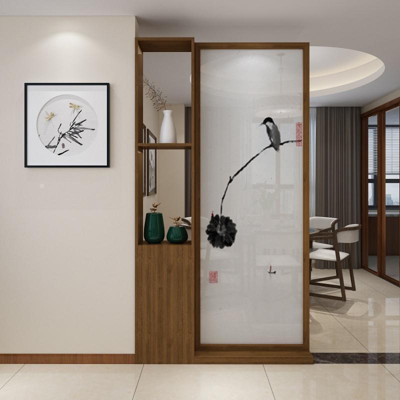 BONJEAN现代中式屏风隔断客厅入户玄关遮挡家用茶室装饰置物简约实木座屏高清大图