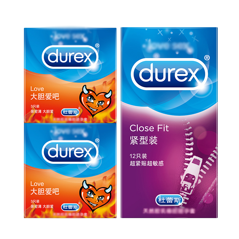 杜蕾斯(Durex) 避孕套 大胆爱吧Love3只*2+紧型12只 标准款安全套套 男用成人情趣计生用品byt