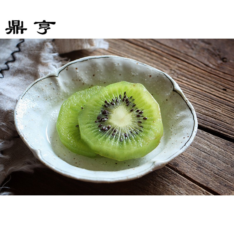 鼎亨MY家 - 景德镇制 娟手作 白色粗陶 椭圆底小蝶|花朵盘