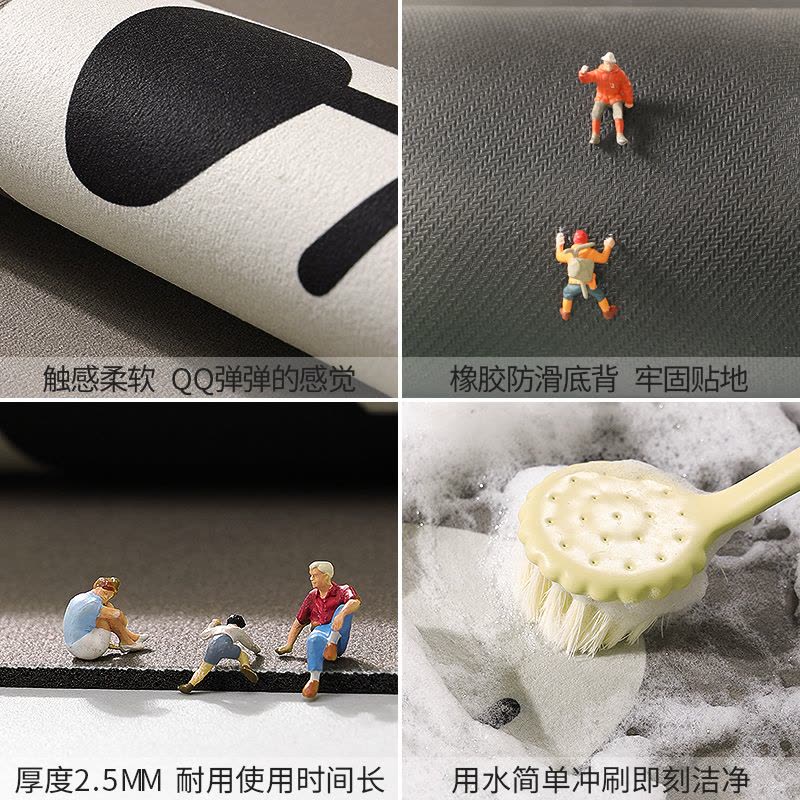 卫生间吸水地垫硅藻泥垫子浴室速干门垫厕所门口脚垫卡通防滑地毯图片