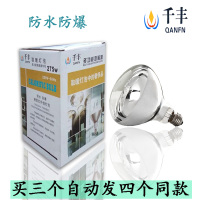 千丰（QANFN） 浴霸灯泡275W取暖泡防水防爆E27螺口卫生间大灯泡 275W银泡 长183直径125浴霸取暖泡