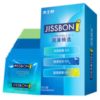 [苏宁自营]杰士邦jissbon润薄精选三合一18只避孕套超薄男用超滑安全套计生成人用品套套tt官方旗舰正品授权