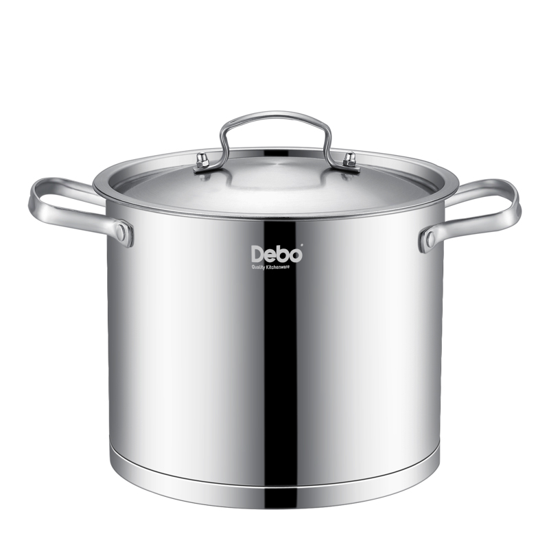 德铂(Debo)布莱特不锈钢304家用电磁炉汤锅复底22cm DEP-517 单个装