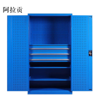 阿拉贡工具柜加厚铁皮储物柜工厂车间用带抽屉汽修多功能收纳柜通门内三抽柜蓝色