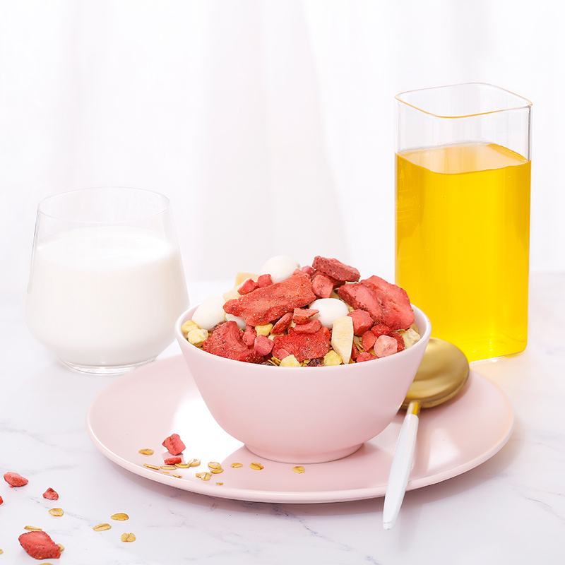 王饱饱酸奶果然多草莓乳酪优脆乳燕麦片可干吃可冲泡麦片谷物代餐400g+400g
