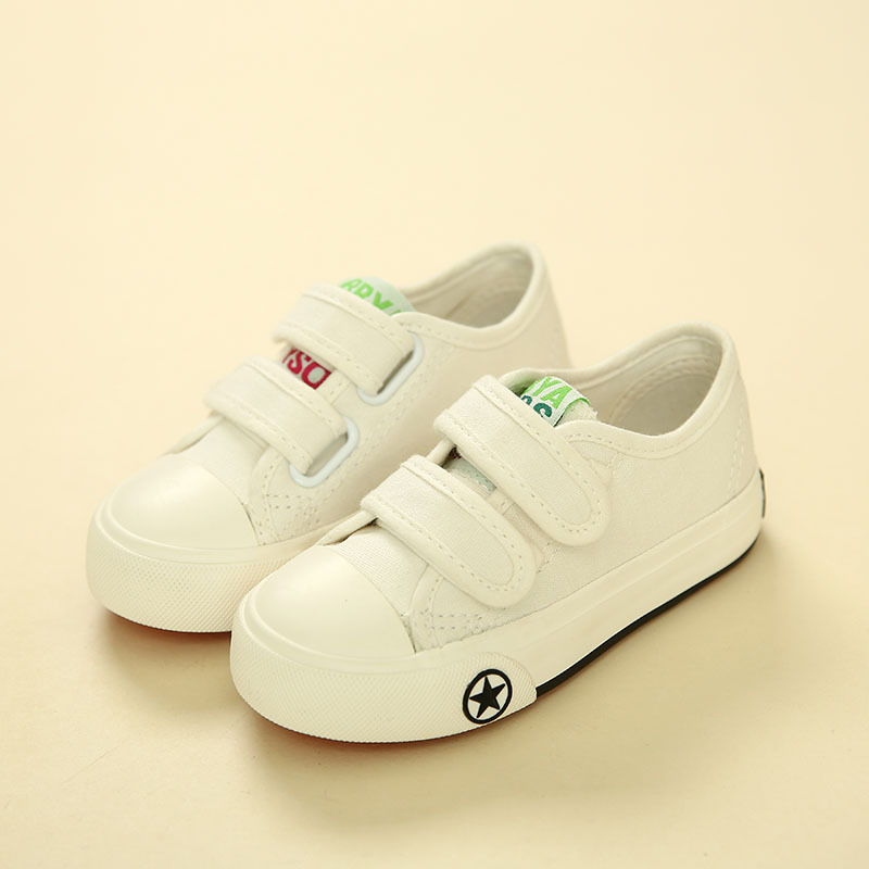 儿童帆布鞋男童鞋小白鞋宝宝鞋休闲鞋女童布鞋春秋款单鞋白色23