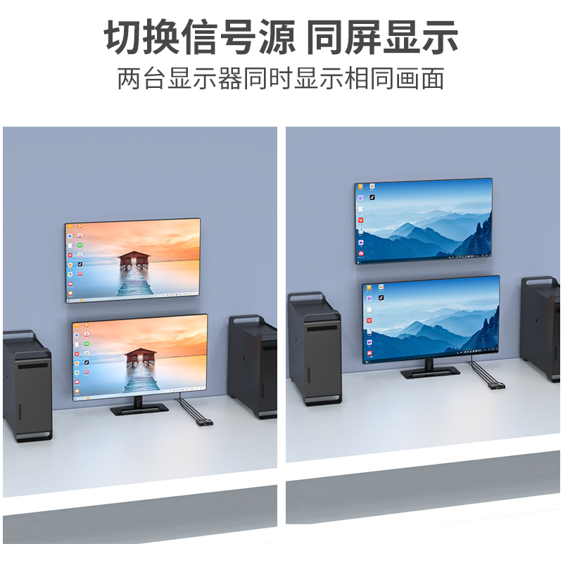 迈拓维矩MT-HD2-2 hdmi切换分配器2进2出一拖二高清音视频共享二分二高清大图