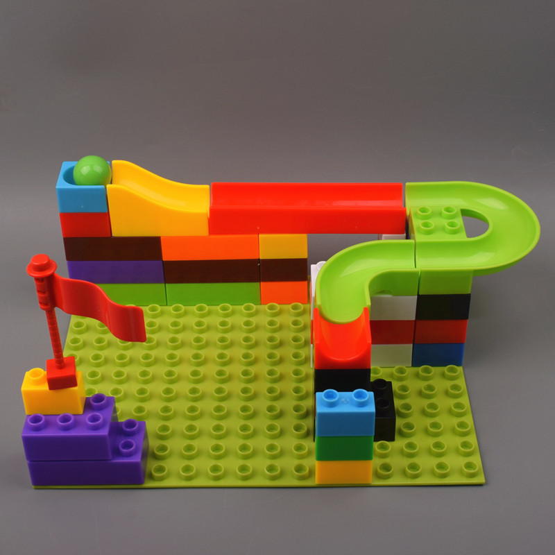 塑料拼插大小颗粒带底板积木男女孩拼装幼儿园拼搭玩具奇艺积木