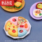 真智力微缩食玩娃娃屋迷你饮料食物蛋糕模型过家家玩具仿真彩色盘子摆件 粉红色盘子7款+食玩 如图仿真食物