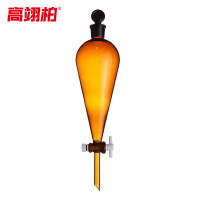 高翊柏 33010151 分液漏斗 棕色四氟活塞500ml 实验室梨形油液分离分液器加液滴液漏斗