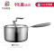304不锈钢奶锅牛奶煮粥小锅婴儿辅食锅小蒸锅加厚不粘电磁炉家用 FENGHOU 加厚2.5mm法式钢化盖16cm不带蒸格