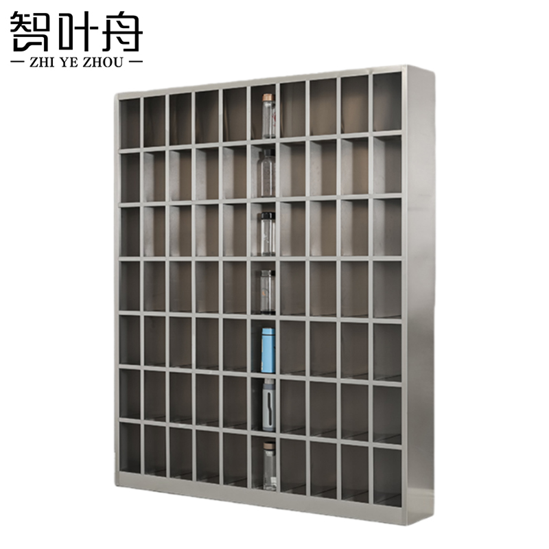 智叶舟不锈钢水杯柜70格150*25*180cm台高清大图