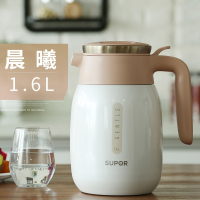 苏泊尔(SUPOR)真空保温壶_304不锈钢家用保温瓶热水瓶欧式大容量暖壶2l 遂灰 抖音