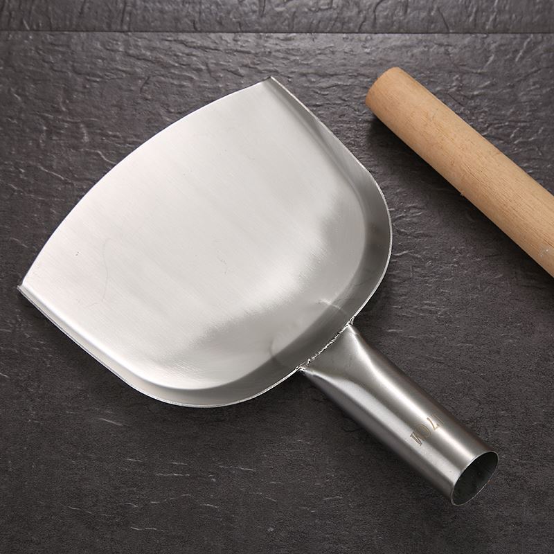 不锈钢长炒菜铲 304材质 21cm+80cm 木杆/把高清大图