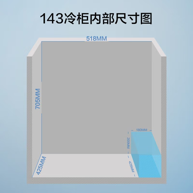 囤货无忧]美的(Midea)143升卧式冷柜小型冰柜家用冰柜冷藏冷冻转换柜顶开门节能单温BD/BC-143KMD(E)