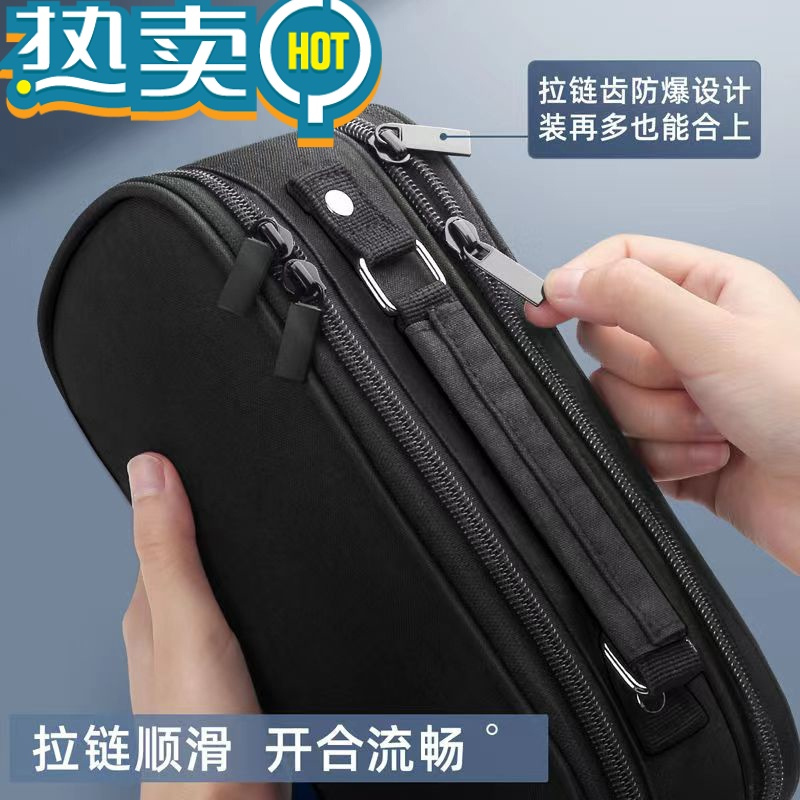 绿彩虹光笔袋男孩多隔层铅笔盒布袋大容量简约初中生小学生手提文具盒儿童黑科技网红帆布袋多高中生文具袋考试用