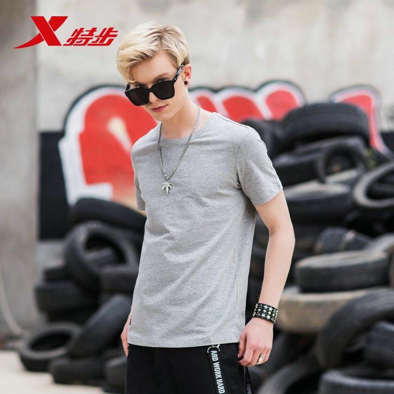 特步(Xtep)男子2018新款男士短袖轻薄透气常规运动T恤882229019226