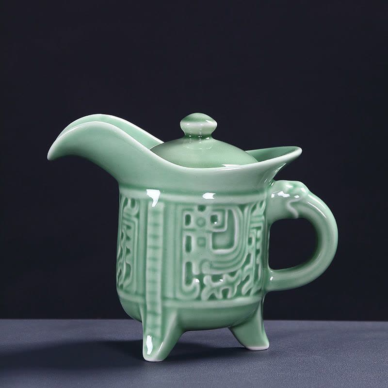 艺轩陶瓷三脚杯爵杯酒具套装烈酒白酒壶高酒杯复古代酒樽仿古酒器【价格