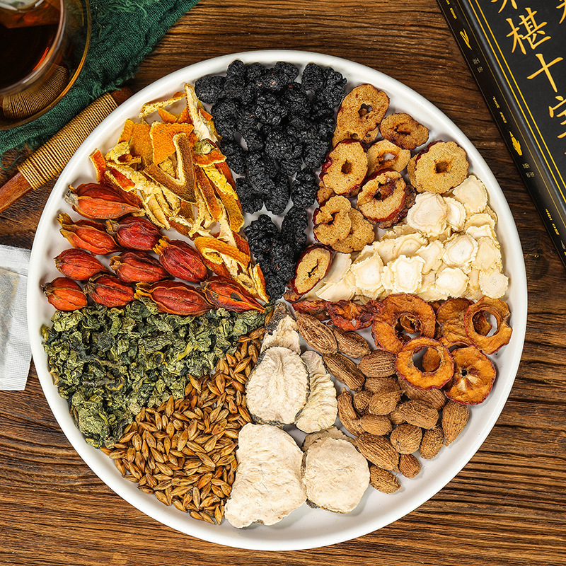 2盒装 人参枸杞桑椹十宝茶 玛咖 人参橘皮 益智仁大麦橘皮红枣桑叶山楂枸杞养生茶男人官方旗舰店高清大图