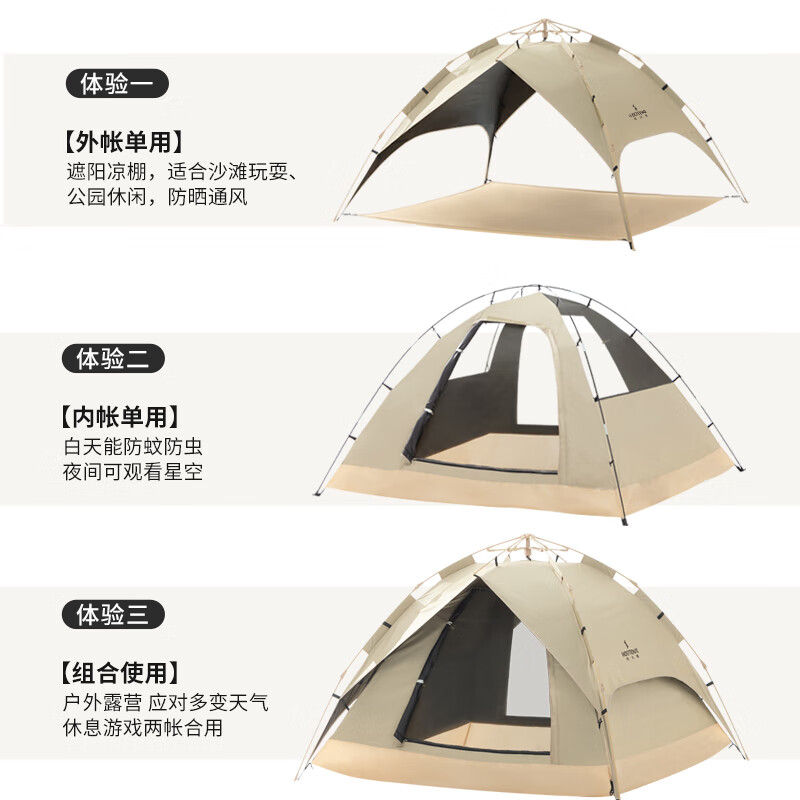 何大屋(Hodtown)传奇小镇三用黑胶帐篷 HDW1517高清大图