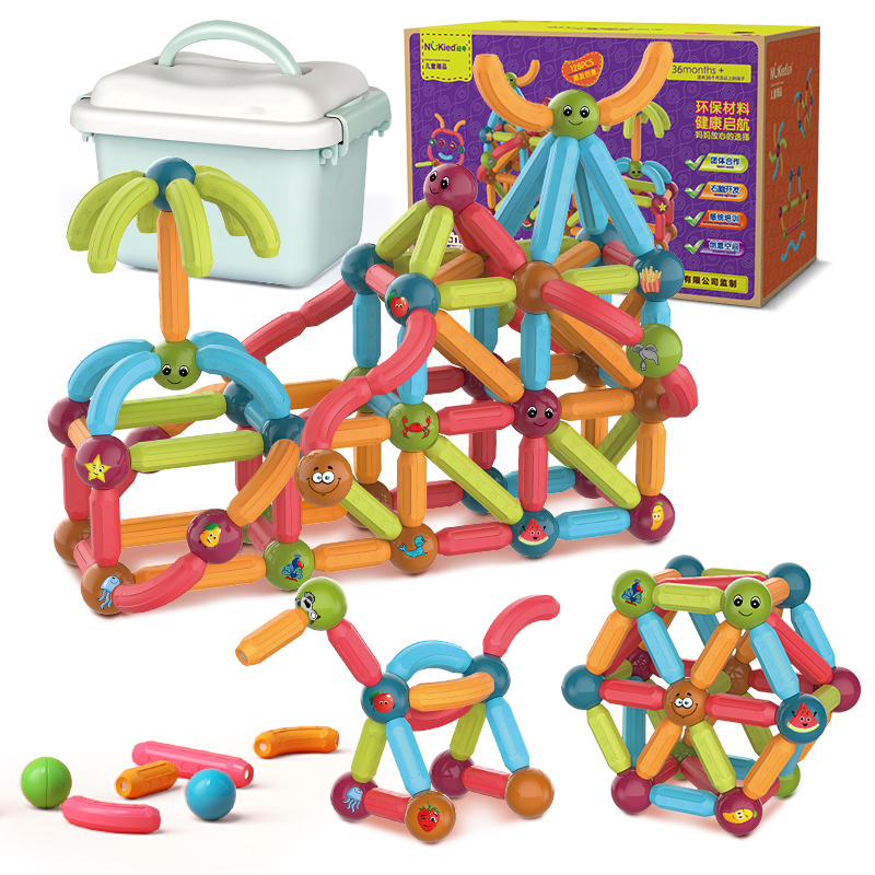 纽奇nukied儿童积木磁力棒玩具磁铁磁性积木早教启蒙儿童建构棒36岁男