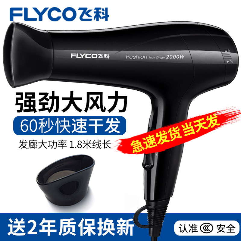 飞科电吹风机大功率2200W发型师家用理发店大风力男士护发廊专用FH6101 黑色高清大图