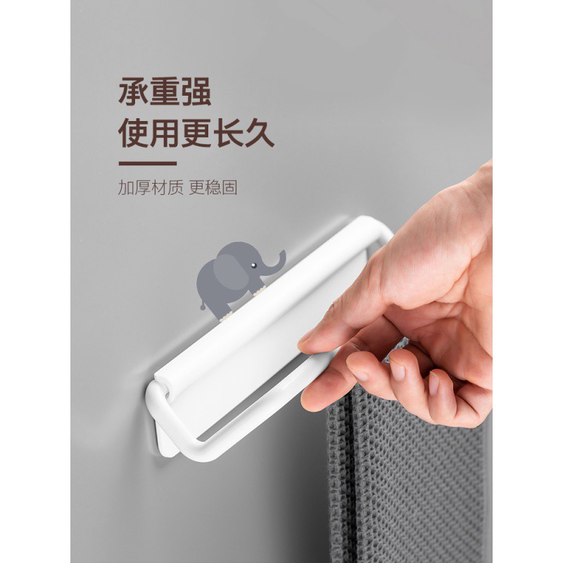 浴室免打孔单杆毛巾架卫生间厕所抹布挂多功能壁挂式墙上置物架子 三维工匠 黑色单个装储物架高清大图