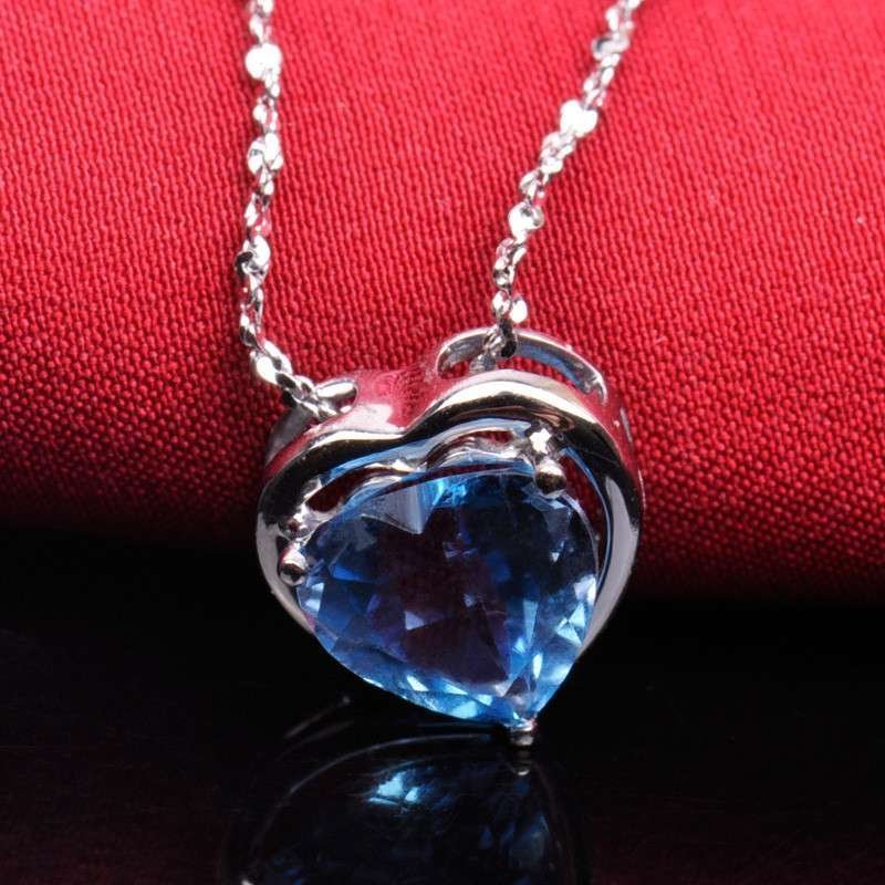 梦克拉Mkela 18K金镶蓝色托帕石吊坠 蓝情 宝石吊坠