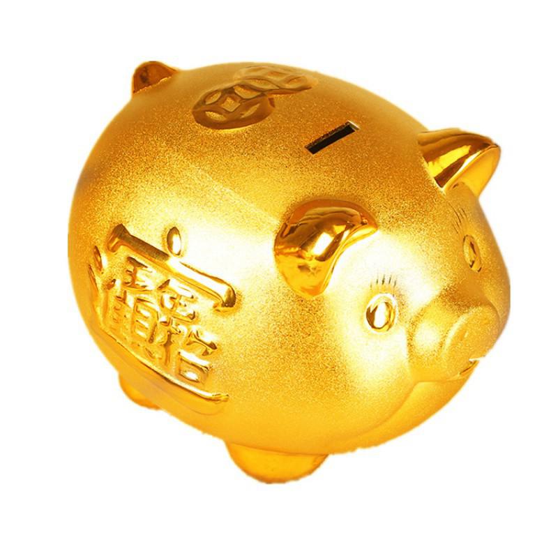陶瓷金猪储蓄罐储钱罐存钱罐只进不出超大号成人儿童猪年创意 三维工匠 单个长31厘米[可取]高清大图