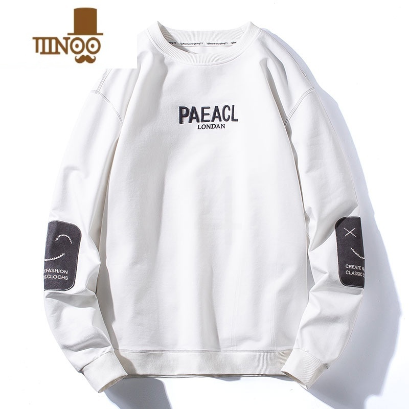 YANXU中山卫衣男士加绒圆领卫衣潮牌长袖男冬季2022上衣服外套高清大图