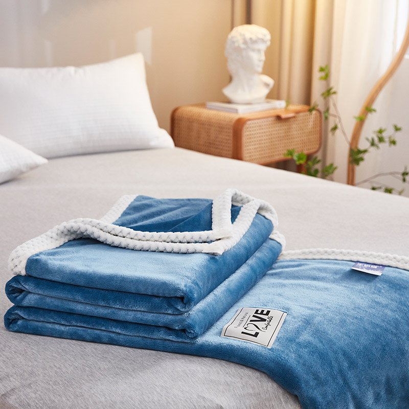 啄木鸟(PLOVER)太阳绒 毯子-湖蓝ZMN-RT-08(200*230cm)高清大图