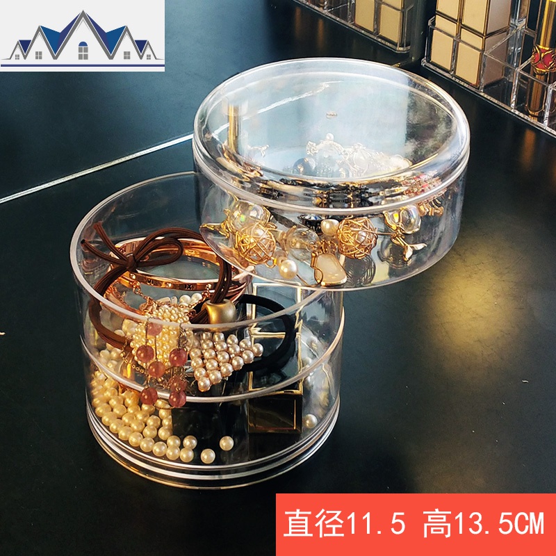 透明旋转多功能首饰盒收拾饰品收纳发圈耳环钉手项链收纳整理架_5_340 3层旋转首饰盒特价
