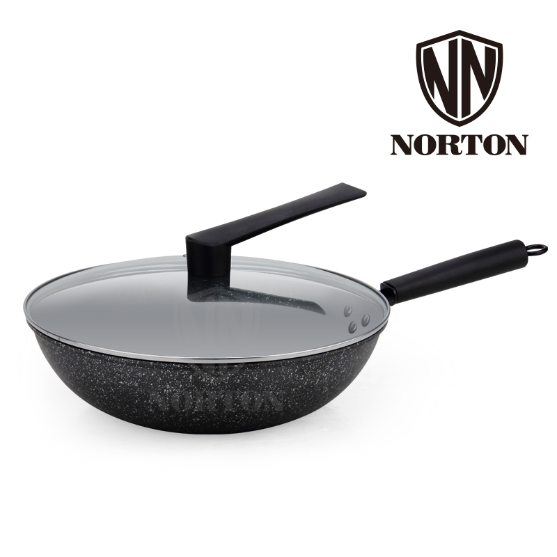 诺顿(NORTON)聚味_麦饭石煎炒锅1JJW032 直径32CM 单个装