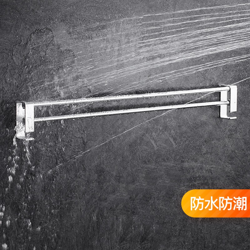 鞋架浴室卫生间墙上挂拖鞋架墙壁挂式收纳免打孔放鞋置物架 三维工匠 免打孔拖鞋架-亮银短款浴室置物架高清大图
