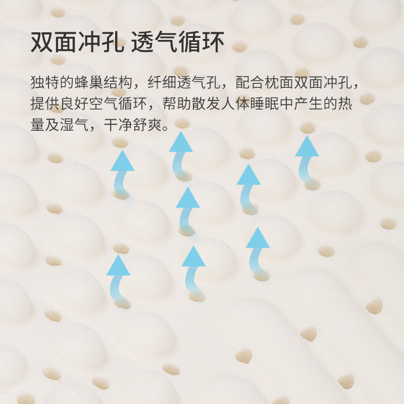 苏宁极物泰国乳胶枕泰国天然乳胶舒睡枕儿童枕青年枕青少年枕头女生中低枕